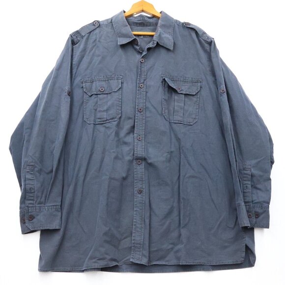Mens 2XL Boulder Creek Trading Long Sleeve Button Up Shirt Blue - Picture 1 of 7